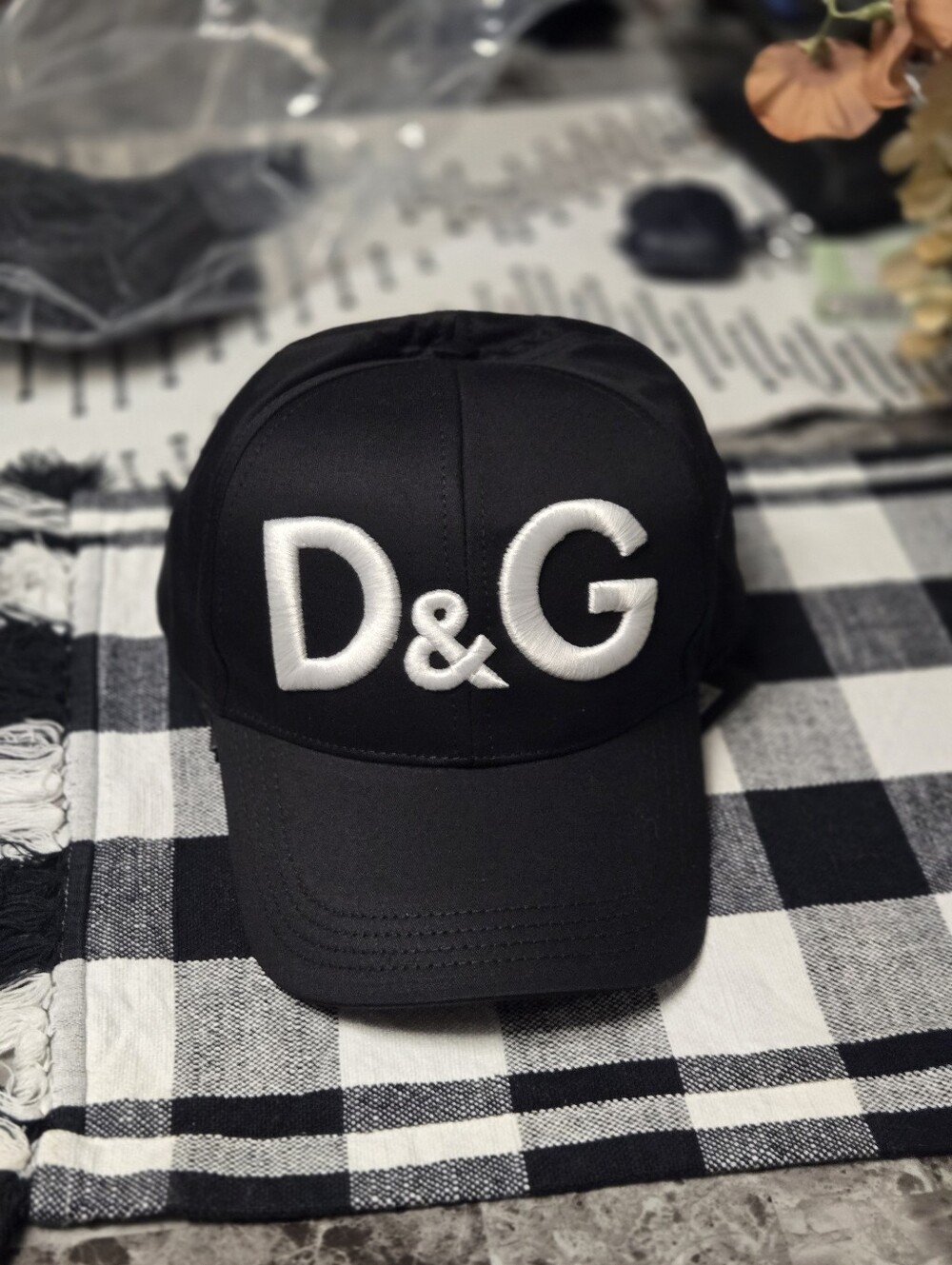 D&G Black Cap with White Embroidered Logo